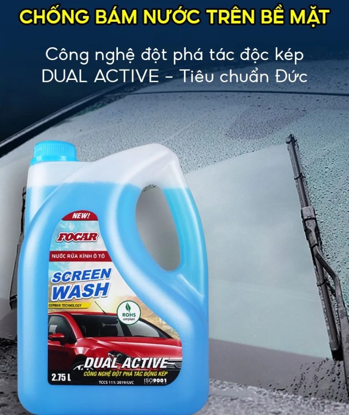 Nước Rửa Kính Xe Hơi FOCAR – Làm Sạch Sâu, Chống Đóng Cặn, Bảo Vệ Kính Và Cần Gạt