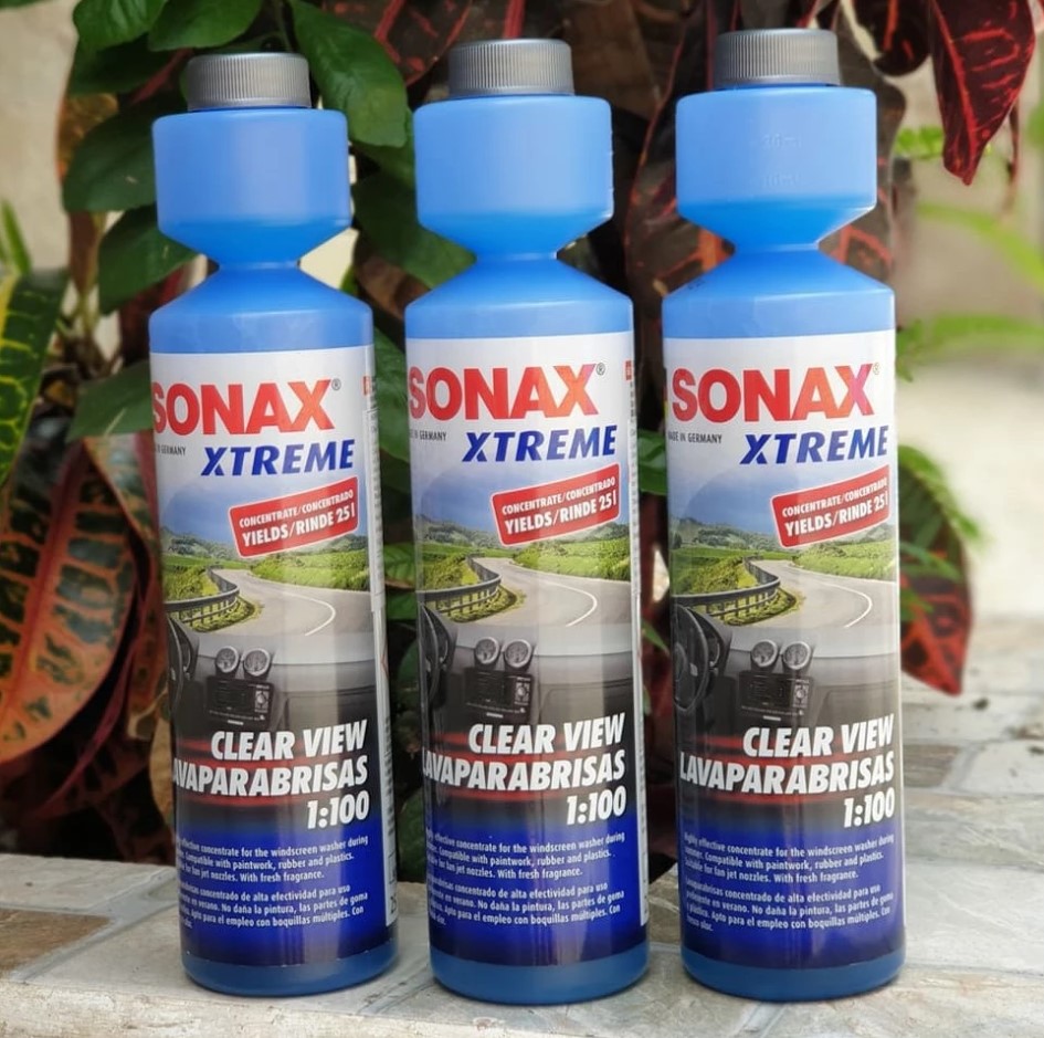 Nước Rửa Kính Xe Ô Tô Cao Cấp Sonax Xtreme Clear View 1:100 NanoPro – 250ml - Làm Sạch Sâu, Bảo Vệ Gạt Mưa