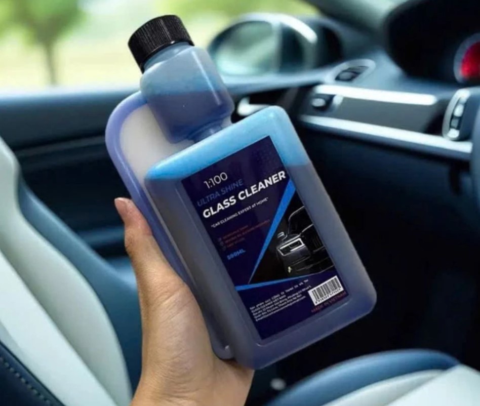 Nước Rửa Kính Xe Ô Tô GLASS CLEANER 500ml Siêu Tiết Kiệm, Tỷ Lệ Pha 10ml = 1 Lít Nước