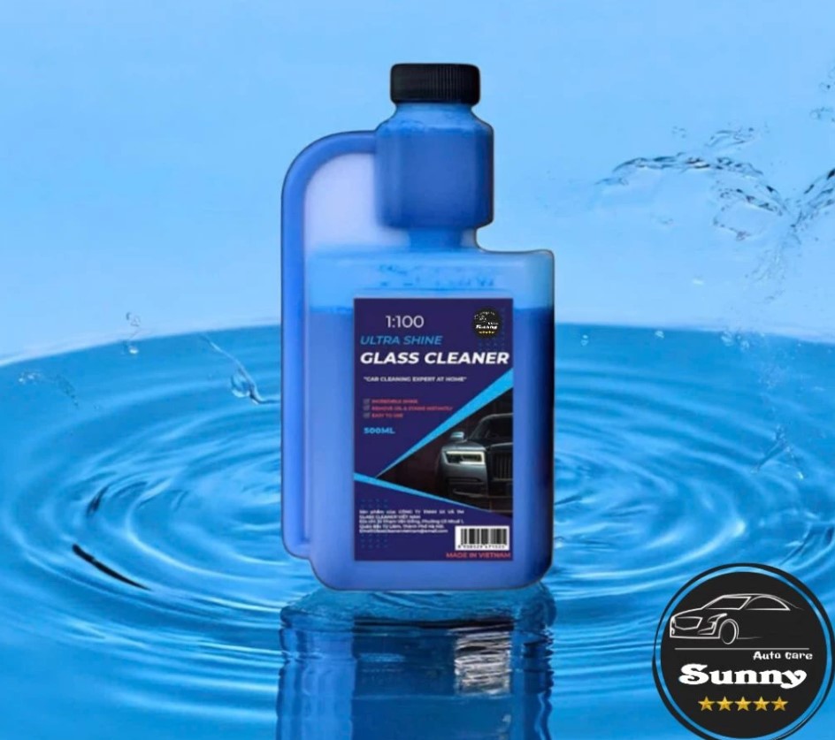 Nước Rửa Kính Xe Ô Tô GLASS CLEANER 500ml Siêu Tiết Kiệm, Tỷ Lệ Pha 10ml = 1 Lít Nước