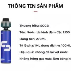 Nước Rửa Kính Xe Ô Tô SGCB Chai 270ML – Dạng Đậm Đặc 1:100 Làm Sạch Bụi Bẩn, Tăng Độ Bóng