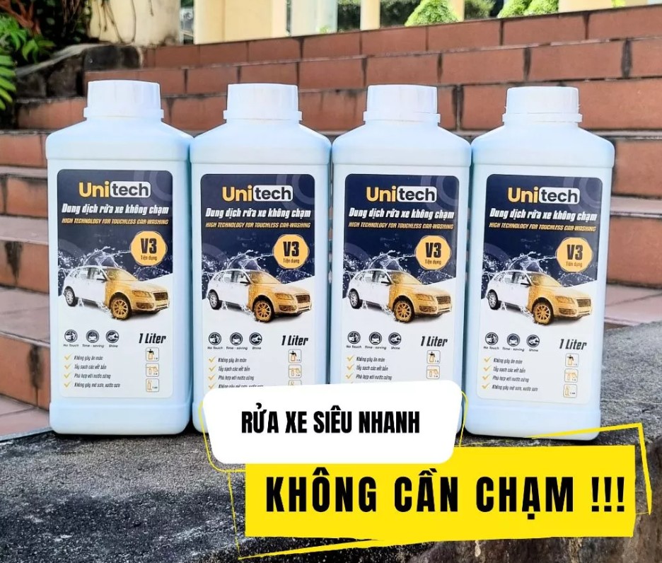 Nước Rửa Xe Không Chạm UNITECH V3 (1 Lít) – Rửa Xe Bọt Tuyết, Sạch Sâu, Nhanh Chóng