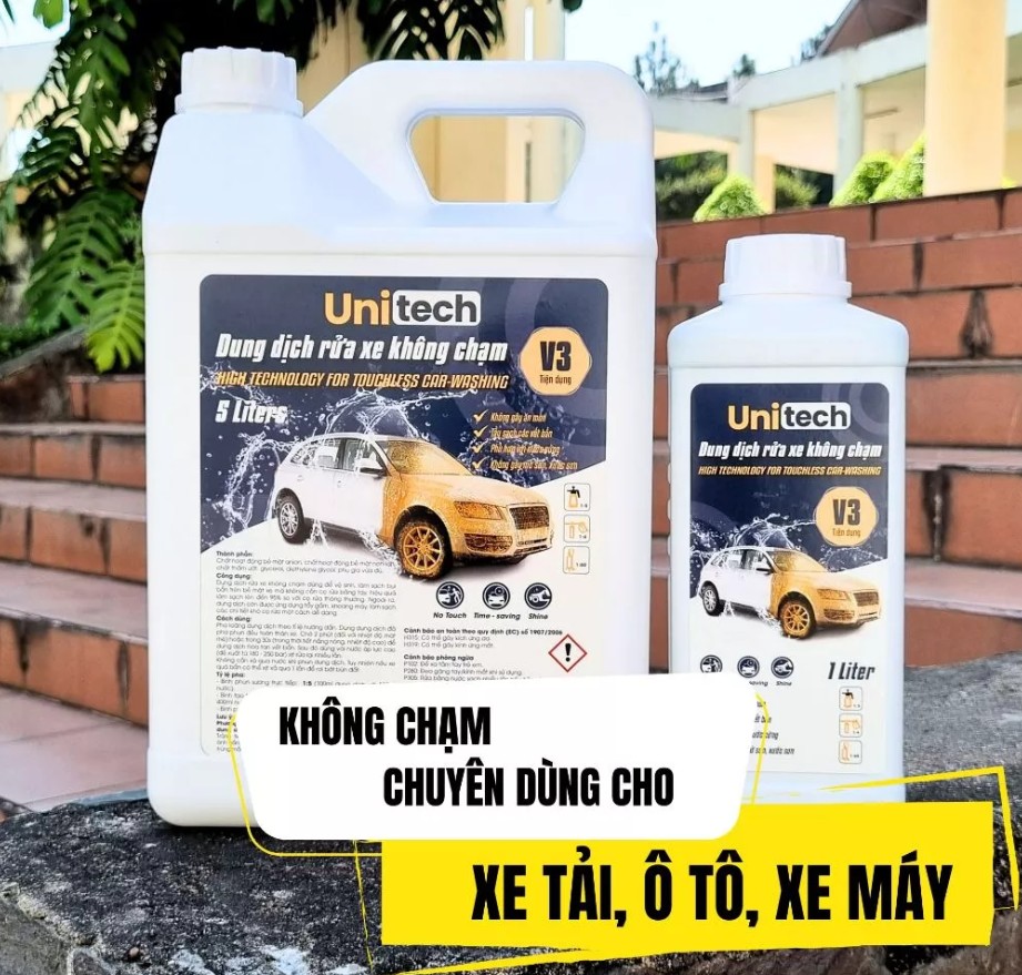 Nước Rửa Xe Không Chạm UNITECH V3 (1 Lít) – Rửa Xe Bọt Tuyết, Sạch Sâu, Nhanh Chóng