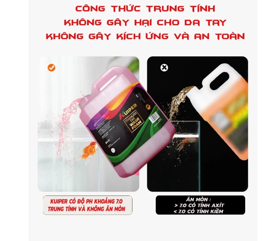 Nước Rửa Xe ô tô, Xe áy Không Chạm Kuiper Touchless Car Wash Foam 5L – Bọt Tuyết Đậm Đặc, Không Gây Xước Sơn