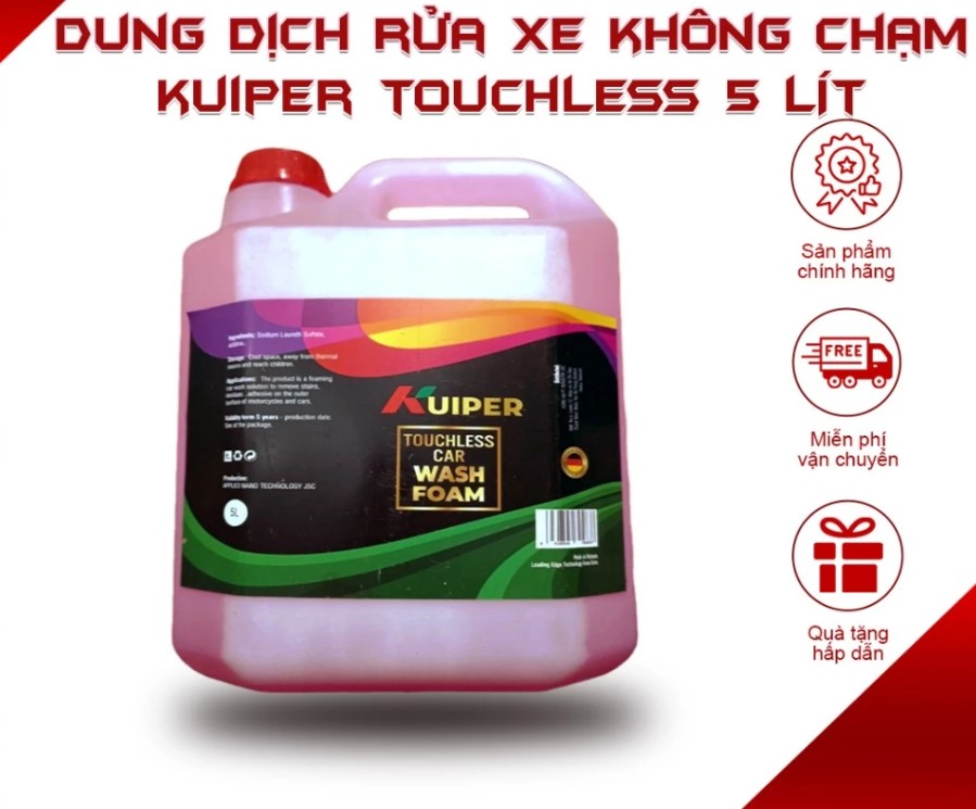 Nước Rửa Xe ô tô, Xe áy Không Chạm Kuiper Touchless Car Wash Foam 5L – Bọt Tuyết Đậm Đặc, Không Gây Xước Sơn
