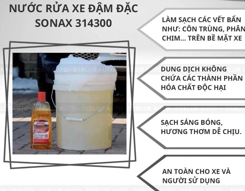 Nước Rửa Xe Sonax Gloss Shampoo 314300 – Chai 1L Xà Bông Rửa Ô Tô, Xe Máy Nhập Khẩu Từ Đức