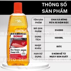 Nước Rửa Xe Sonax Gloss Shampoo 314300 – Chai 1L Xà Bông Rửa Ô Tô, Xe Máy Nhập Khẩu Từ Đức