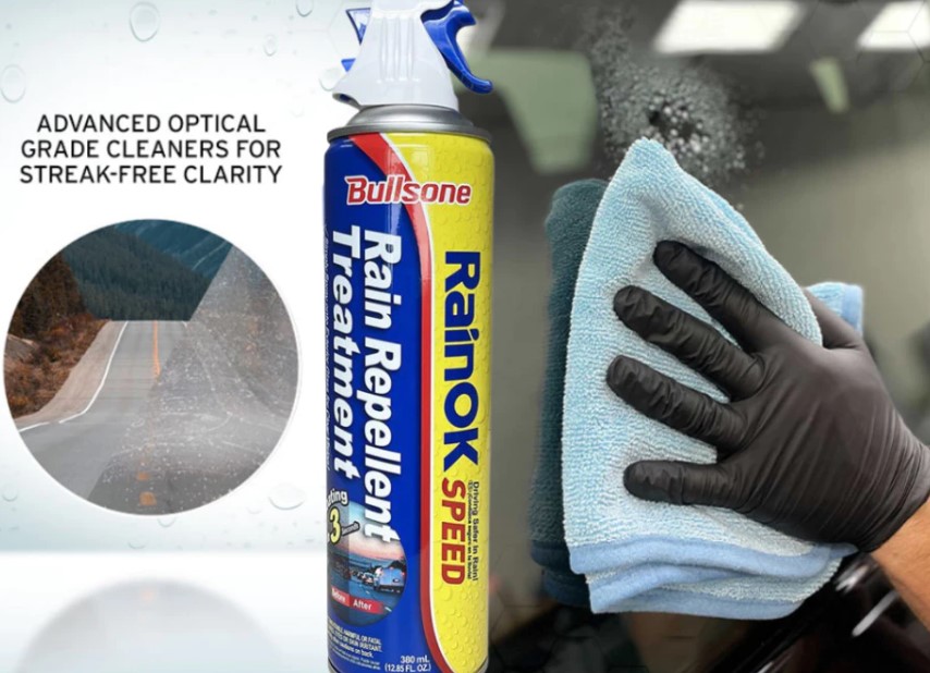 Nước Vệ Sinh Kính Chống Bám Mưa 3in1 Bullsone HQCT59 – Chai Xịt 380ml Hàn Quốc, Chống Mưa, Tăng Tầm Nhìn