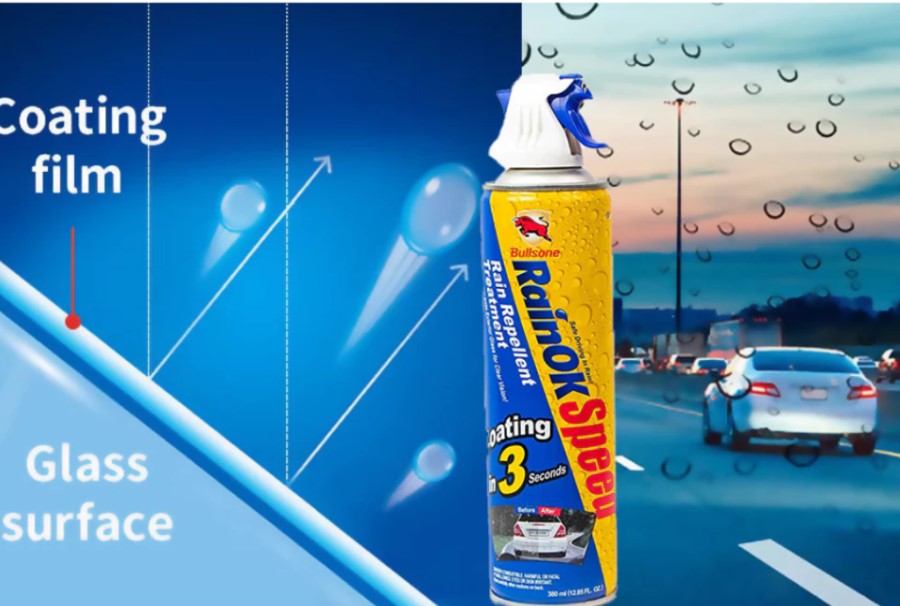 Nước Vệ Sinh Kính Chống Bám Mưa 3in1 Bullsone HQCT59 – Chai Xịt 380ml Hàn Quốc, Chống Mưa, Tăng Tầm Nhìn
