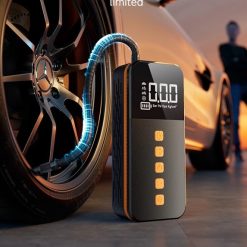 OOKAS Máy Bơm Hơi Không Dây Mini Cho Xe Máy & Lốp Ô Tô, Tích Hợp Màn Hình LCD Hiển Thị Số