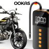 OOKAS Máy Bơm Hơi Không Dây Mini Cho Xe Máy & Lốp Ô Tô, Tích Hợp Màn Hình LCD Hiển Thị Số