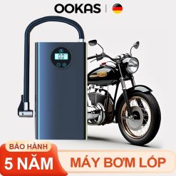 OOKAS – Máy Bơm Hơi Không Dây Mini Đa Năng Cho Xe Máy Và Ô Tô