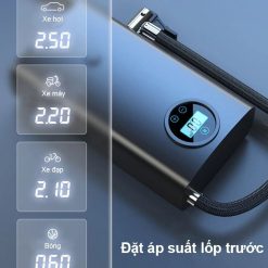 OOKAS – Máy Bơm Hơi Không Dây Mini Đa Năng Cho Xe Máy Và Ô Tô