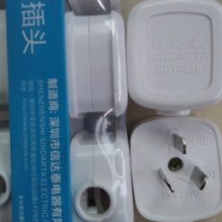 Phích Cắm 3 Chân Dẹt 10A 250V SDT-336 – Chân Đồng Mạ Niken, Vỏ ABS Chống Cháy