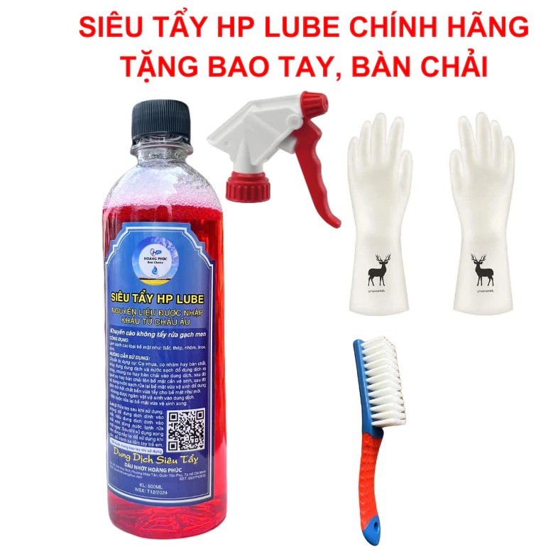 Siêu Tẩy Rửa Lốc Máy, Tẩy Rửa Xe Không Chạm, Tẩy Rỉ Sét HP LUBE Mẫu Mới Dung Tích 500ml