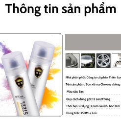 Sơn Bạc Mạ Crom – Sơn Xịt Mạ Chrome, Mạ Inox Kẽm Siêu Sáng Bóng 350ml