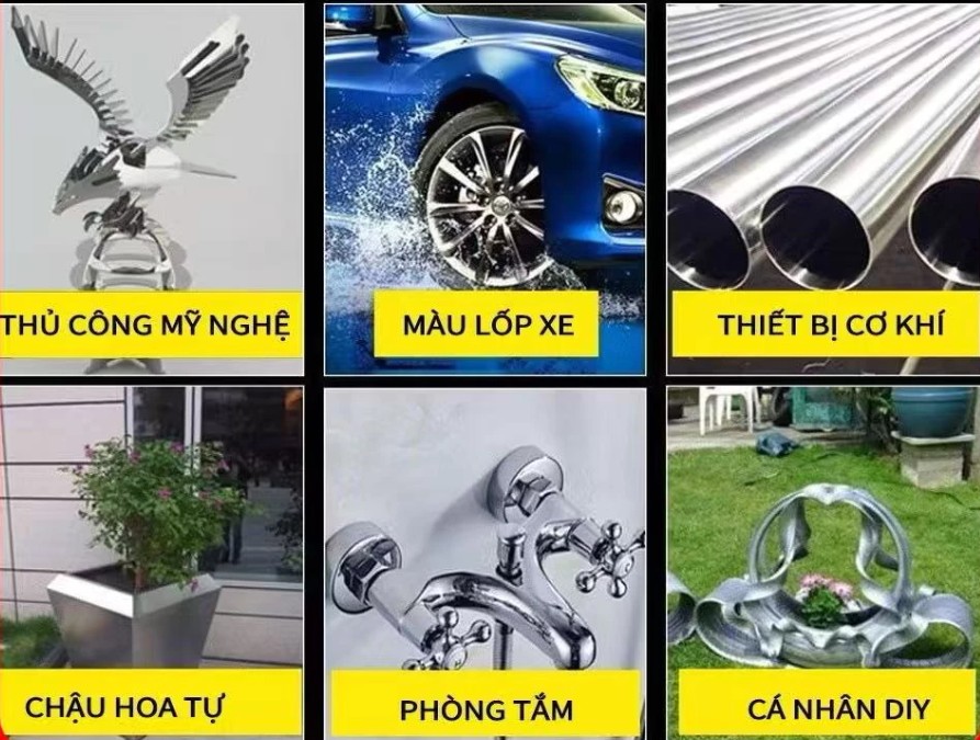 Sơn Bạc Mạ Crom VOLTIS 350ml – Sơn Xịt Mạ Chrome Siêu Bóng Làm Mới Ô Tô, Xe Máy, Đồ Gia Dụng