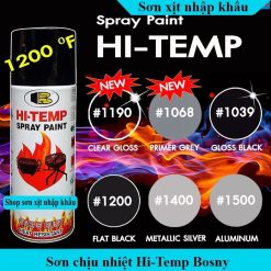 Sơn Chịu Nhiệt HI-TEMP Bosny Gốc Acrylic Cao Cấp 400cc Hàng Nhập Khẩu Thái Lan