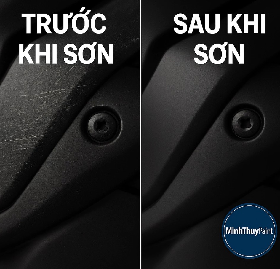 Sơn Nhựa Đen PP Mờ Như Zin – Đen Mờ Lì Chuẩn Hãng, Bám Siêu Chắc, Không Cần Lót, Chống Tróc