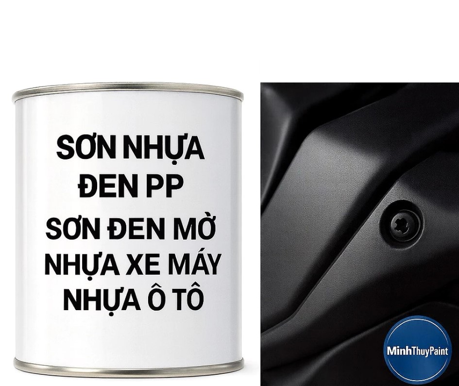 Sơn Nhựa Đen PP Mờ Như Zin – Đen Mờ Lì Chuẩn Hãng, Bám Siêu Chắc, Không Cần Lót, Chống Tróc
