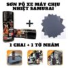 Sơn Pô Xe Chống Cháy, Chịu Nhiệt H2 – H1 300ml - Màu Đen Mờ & Bạc Mờ, Kèm Giấy Nhám Chính Hãng SAMURAI