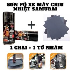 Sơn Pô Xe Chống Cháy, Chịu Nhiệt H2 – H1 300ml - Màu Đen Mờ & Bạc Mờ, Kèm Giấy Nhám Chính Hãng SAMURAI