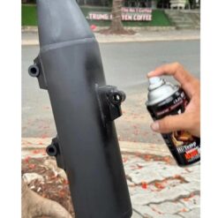 Sơn Pô Xe Chống Cháy, Chịu Nhiệt H2 – H1 300ml - Màu Đen Mờ & Bạc Mờ, Kèm Giấy Nhám Chính Hãng SAMURAI