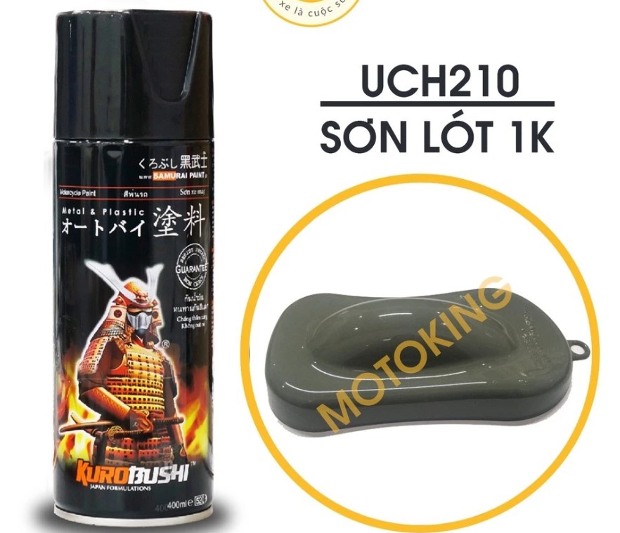 Sơn Samurai Sơn Xịt Xe Máy Cao Cấp: Lót, Màu, Bóng, Chịu Nhiệt, Chống Cháy, Chống Rạn Nứt, Vòi Xịt Chống Chảy