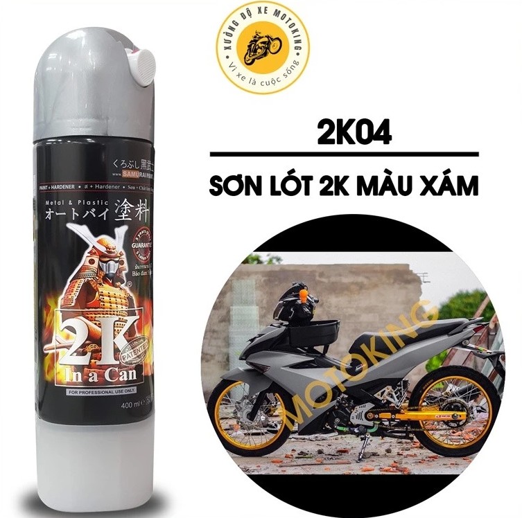 Sơn Samurai Sơn Xịt Xe Máy Cao Cấp: Lót, Màu, Bóng, Chịu Nhiệt, Chống Cháy, Chống Rạn Nứt, Vòi Xịt Chống Chảy