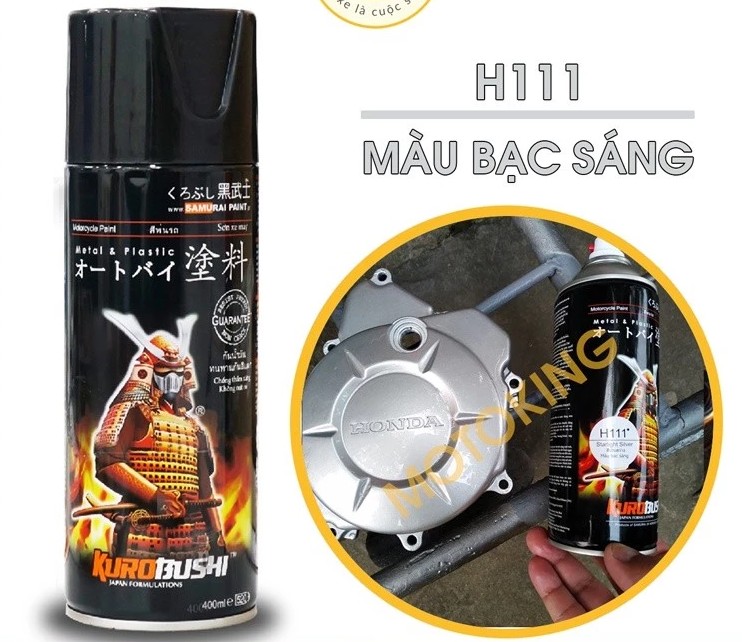 Sơn Samurai Sơn Xịt Xe Máy Cao Cấp: Lót, Màu, Bóng, Chịu Nhiệt, Chống Cháy, Chống Rạn Nứt, Vòi Xịt Chống Chảy