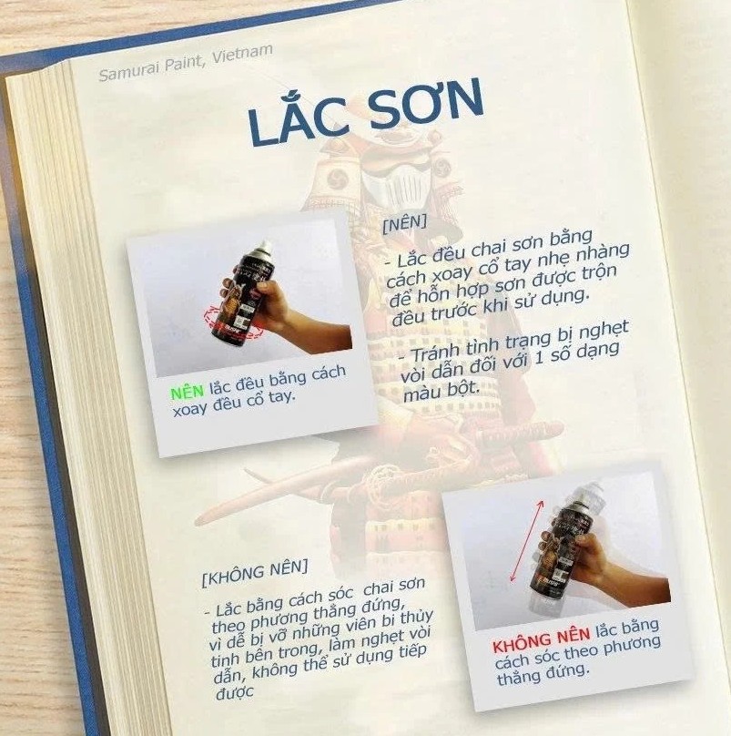 Sơn Samurai Sơn Xịt Xe Máy Cao Cấp: Lót, Màu, Bóng, Chịu Nhiệt, Chống Cháy, Chống Rạn Nứt, Vòi Xịt Chống Chảy