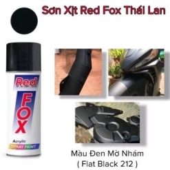 Sơn Xịt Đen Nhám, Sơn Đen Mờ 212 Red Fox Thái Lan Cho Pô Xe, Mâm Xe, Đồ Nhôm – Kẽm – Inox
