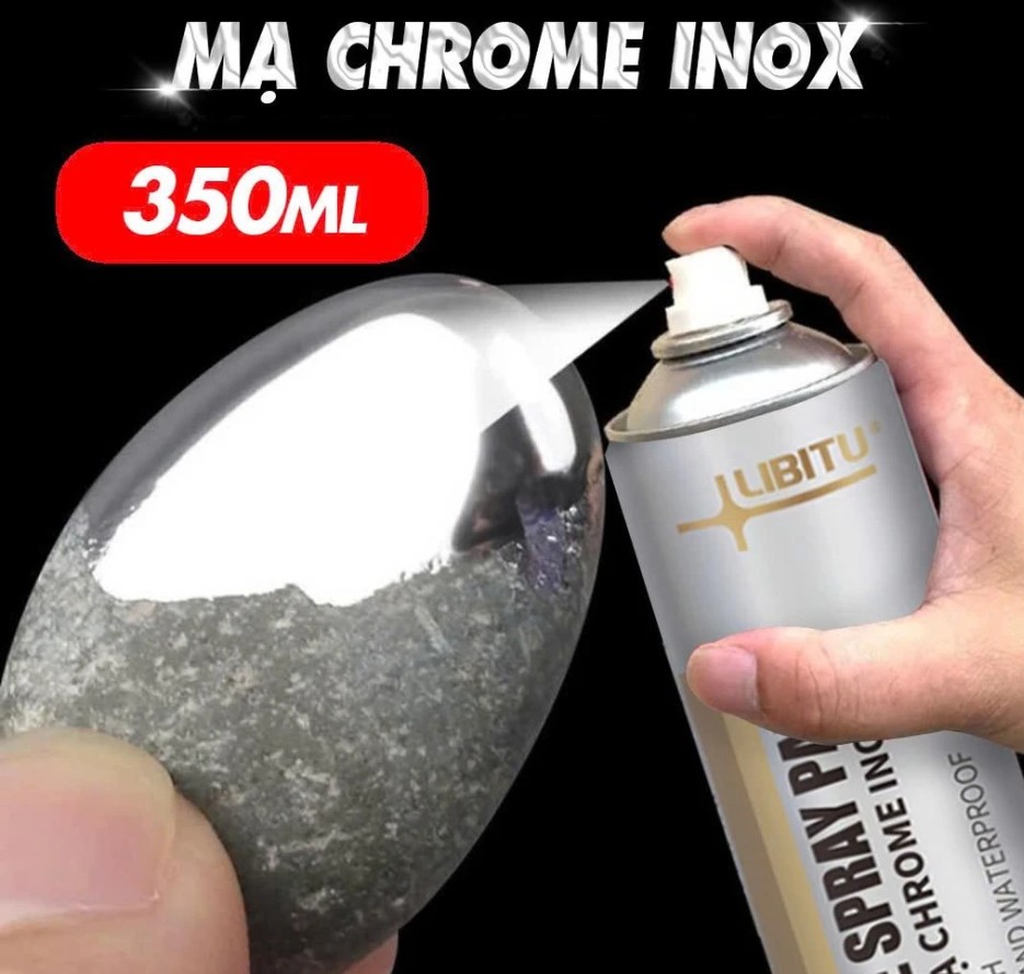 Sơn Xịt Mạ Bạc Chrome LIBITU – Phủ Bóng Hiệu Ứng Chrome, Chống Rỉ Sét, Khôi Phục Bề Mặt Kim Loại