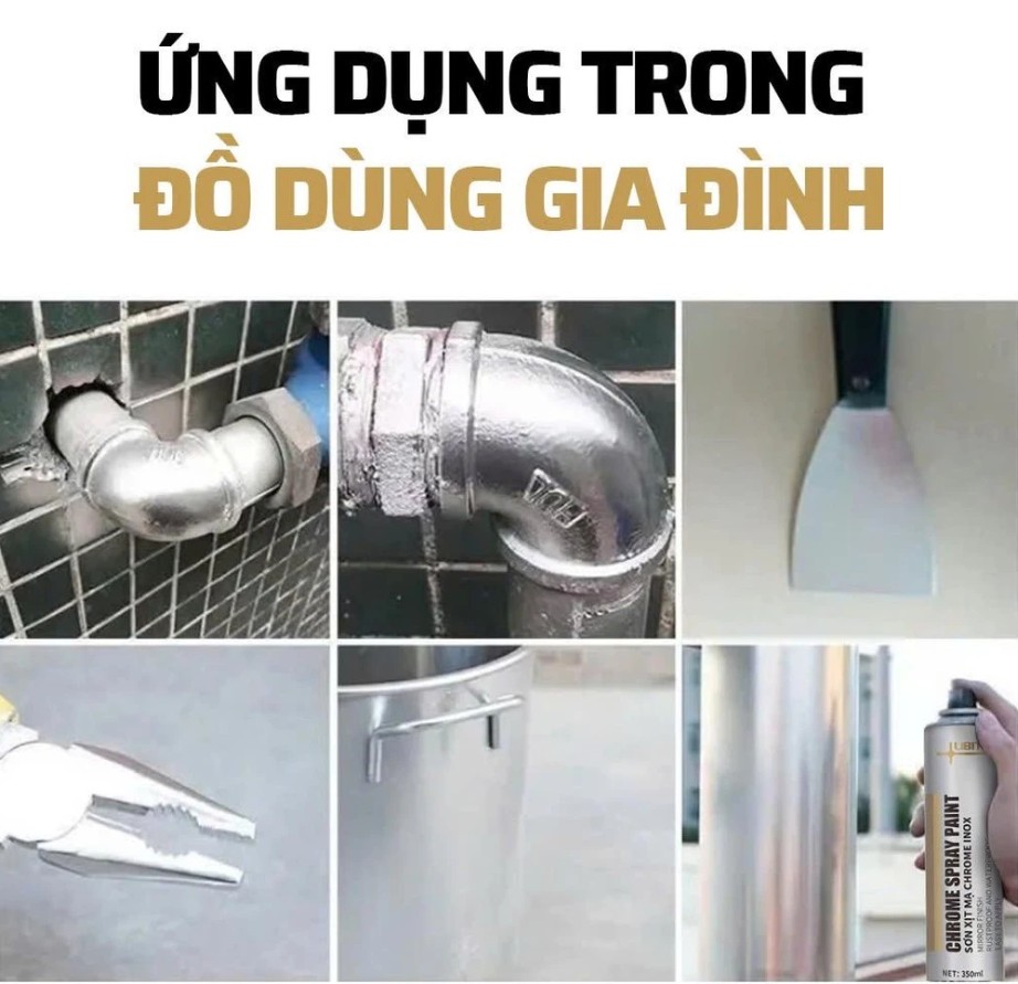 Sơn Xịt Mạ Bạc Chrome LIBITU – Phủ Bóng Hiệu Ứng Chrome, Chống Rỉ Sét, Khôi Phục Bề Mặt Kim Loại