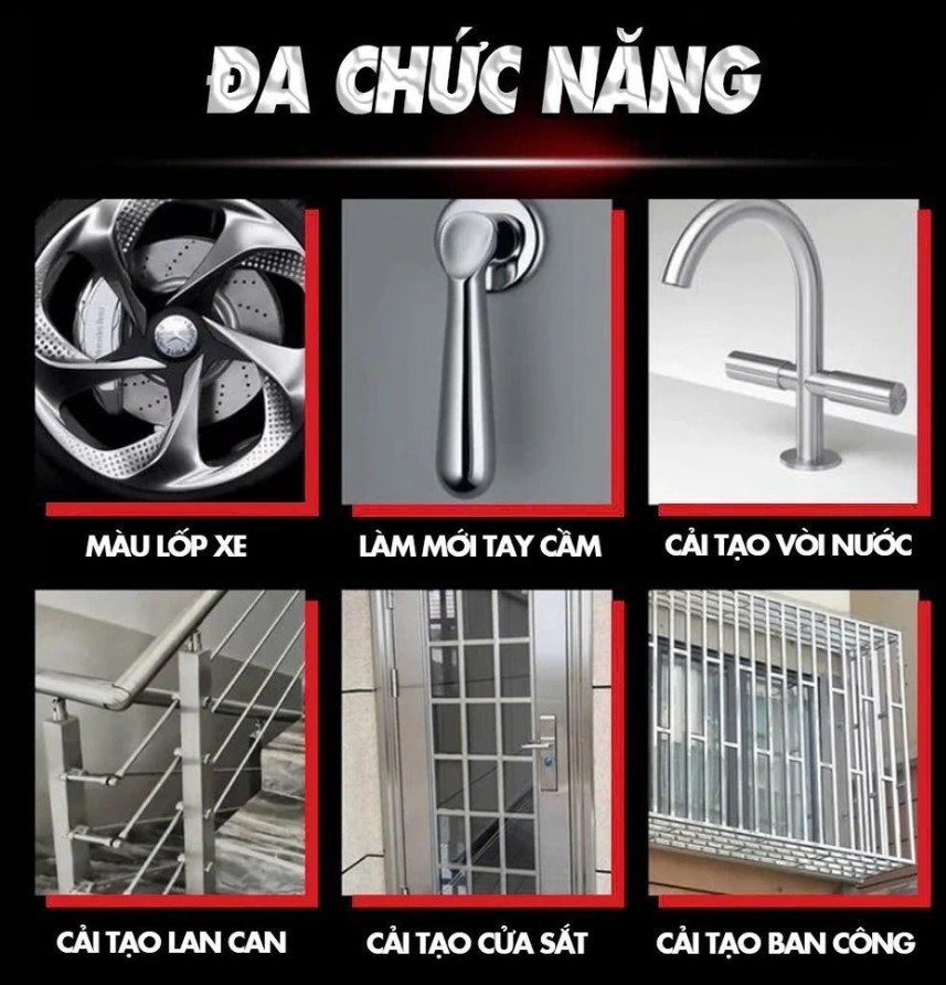 Sơn Xịt Mạ Bạc Chrome LIBITU – Phủ Bóng Hiệu Ứng Chrome, Chống Rỉ Sét, Khôi Phục Bề Mặt Kim Loại