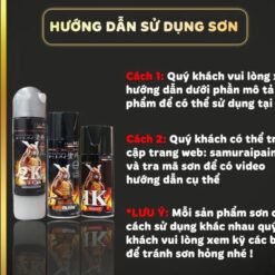 Sơn xịt Samurai đủ màu, Lót, Bóng, Chịu nhiệt, Chống cháy, Chống rạn nứt, Vòi chống chảy cho xe máy