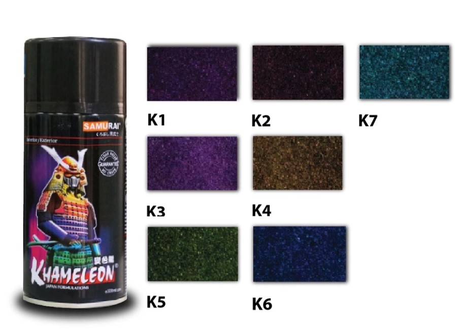 Sơn xịt Samurai đủ màu, Lót, Bóng, Chịu nhiệt, Chống cháy, Chống rạn nứt, Vòi chống chảy cho xe máy
