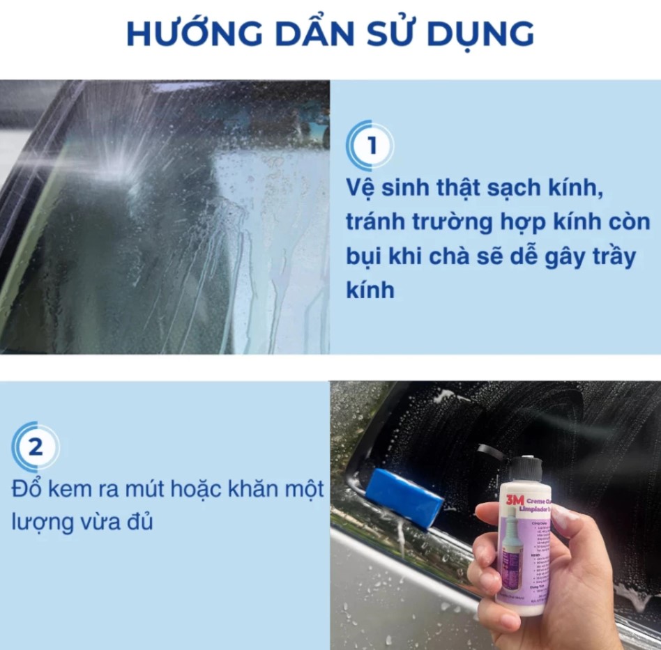 Tẩy ố kính ô tô 3M Creme Cleanser Limpiador En Crema - Chiết lẻ 100G