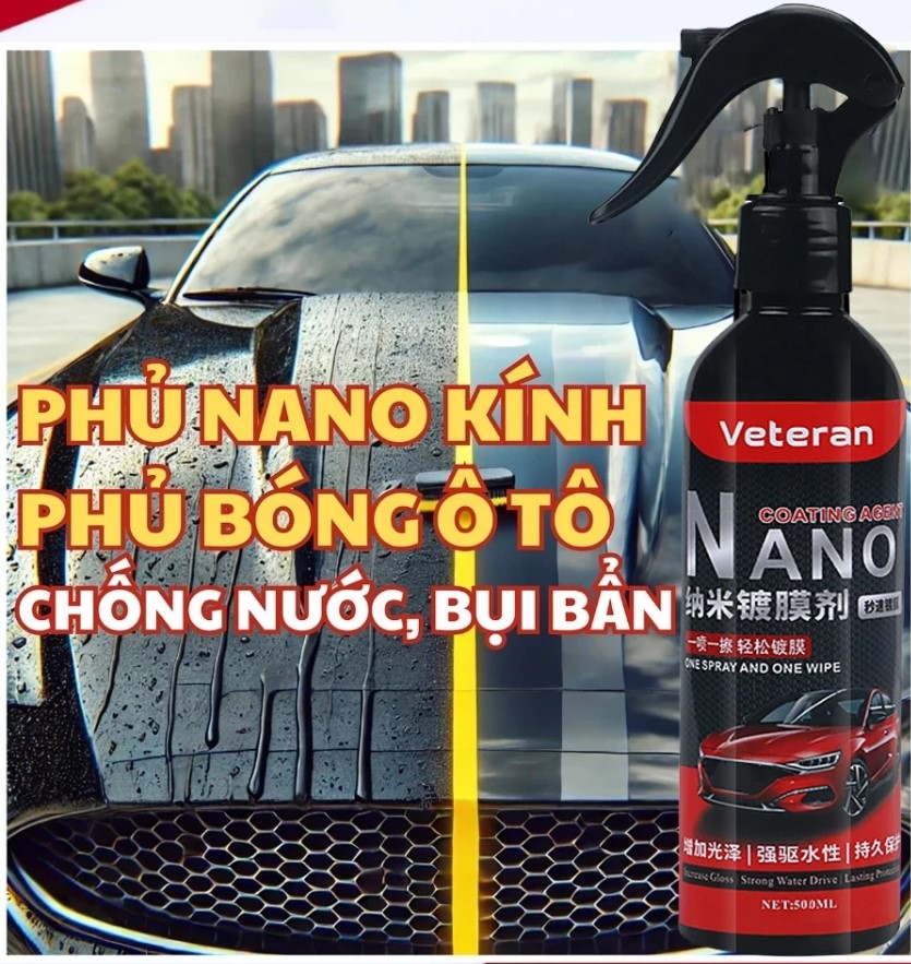 Tẩy Ố Kính Ô Tô Phủ Nano 500ml - Làm Sạch Mốc, Cặn Canxi, Màng Dầu, Phục Hồi Độ Bóng Xe