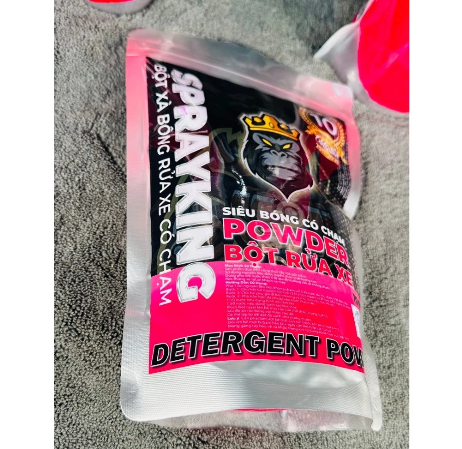 Túi Bột Rửa Xe Ô tô, Xe Máy Sprayking 1kg – Pha 8–10 Lít Xà Bông Siêu Bọt