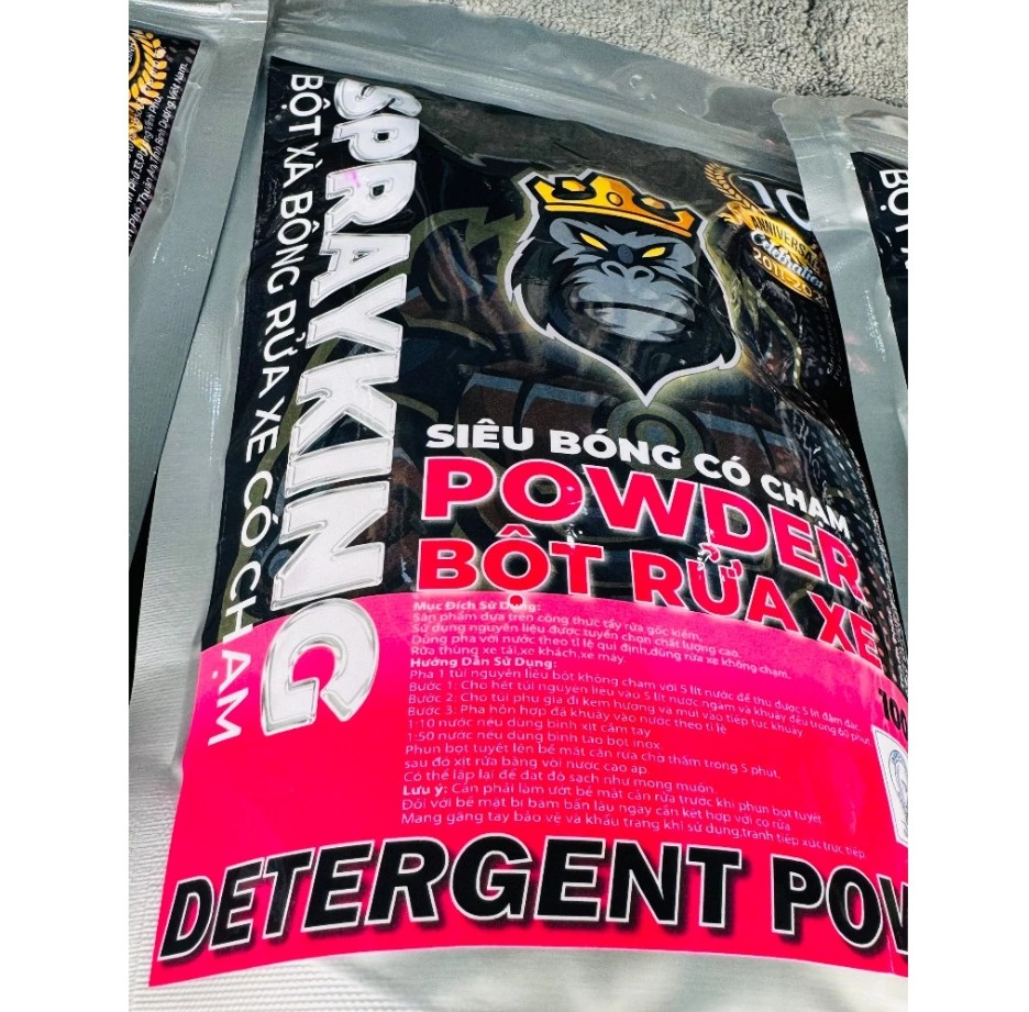 Túi Bột Rửa Xe Ô tô, Xe Máy Sprayking 1kg – Pha 8–10 Lít Xà Bông Siêu Bọt