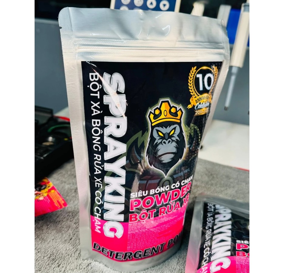 Túi Bột Rửa Xe Ô tô, Xe Máy Sprayking 1kg – Pha 8–10 Lít Xà Bông Siêu Bọt