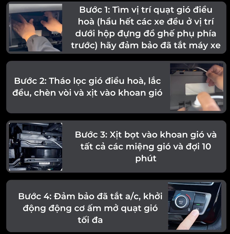 Vệ sinh điều hòa dàn lạnh ô tô O'TECH BX-11 (450ml) – Làm sạch sâu, khử mùi hiệu quả, bảo vệ hệ thống điều hòa