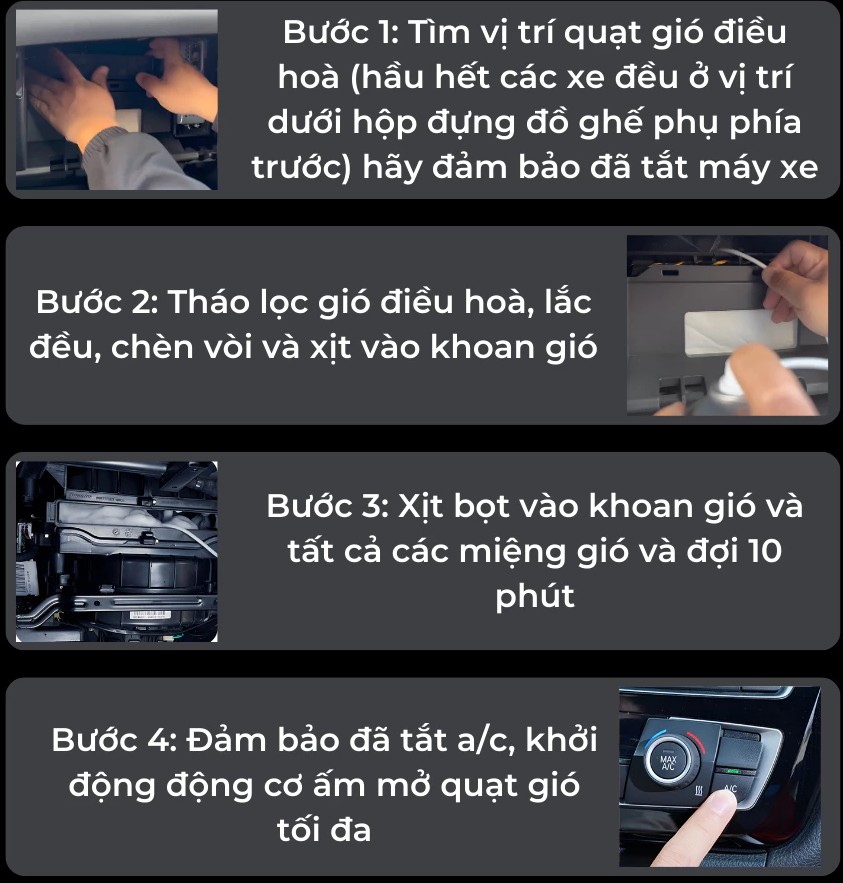 Vệ sinh điều hòa dàn lạnh ô tô O'TECH BX-11 (450ml) - Loại bỏ mùi hôi, chất gây dị ứng và ô nhiễm