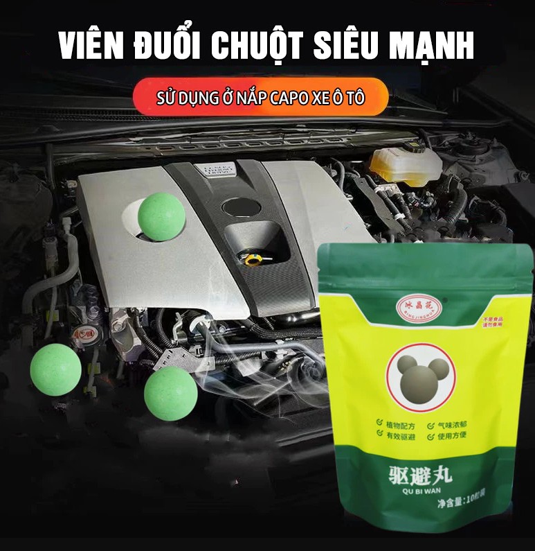 Viên Xua Đuổi Chuột Siêu Mạnh – Chống Chuột Cắn Dây Điện Cho Khoang Máy Ô Tô