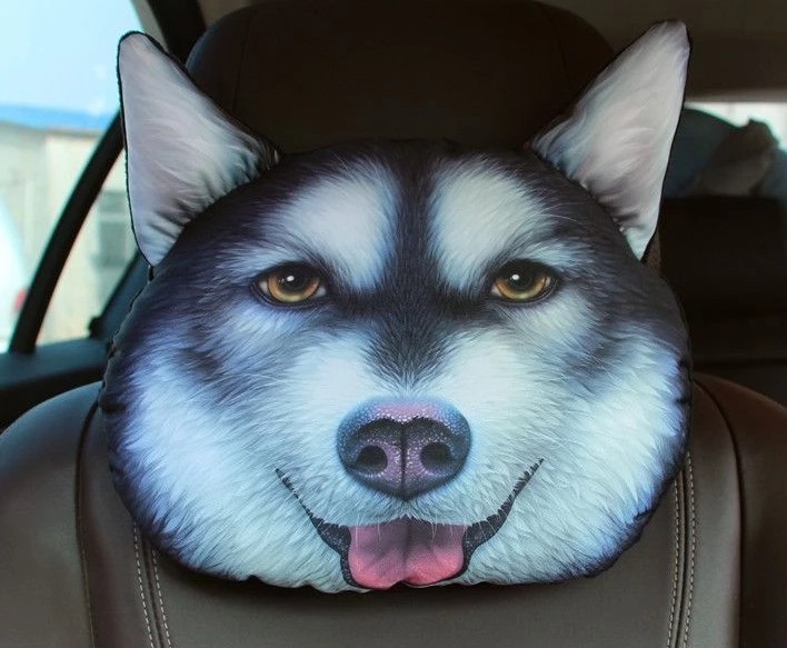 3D Husky Tựa Đầu Ô Tô Cổ Gối Ghế Gối 3D Husky Tựa Đầu Xe Hơi