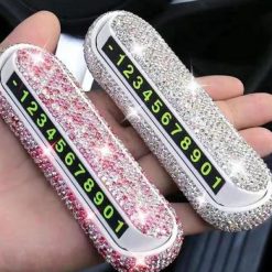 Bảng Gắn Số Điện Thoại Trên Taplo Ô Tô Đính Đá Nổi Bật, Văn Minh Khi Đỗ Xe