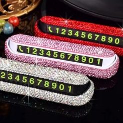 Bảng Gắn Số Điện Thoại Trên Taplo Ô Tô Đính Đá Nổi Bật, Văn Minh Khi Đỗ Xe