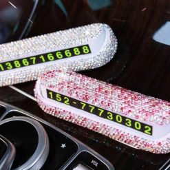 Bảng Gắn Số Điện Thoại Trên Taplo Ô Tô Đính Đá Nổi Bật, Văn Minh Khi Đỗ Xe