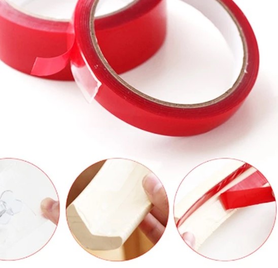 Băng Keo 2 Mặt Trong Suốt Acrylic Cao Cấp, Siêu Dính, Siêu Bền, Chịu Nhiệt Tốt